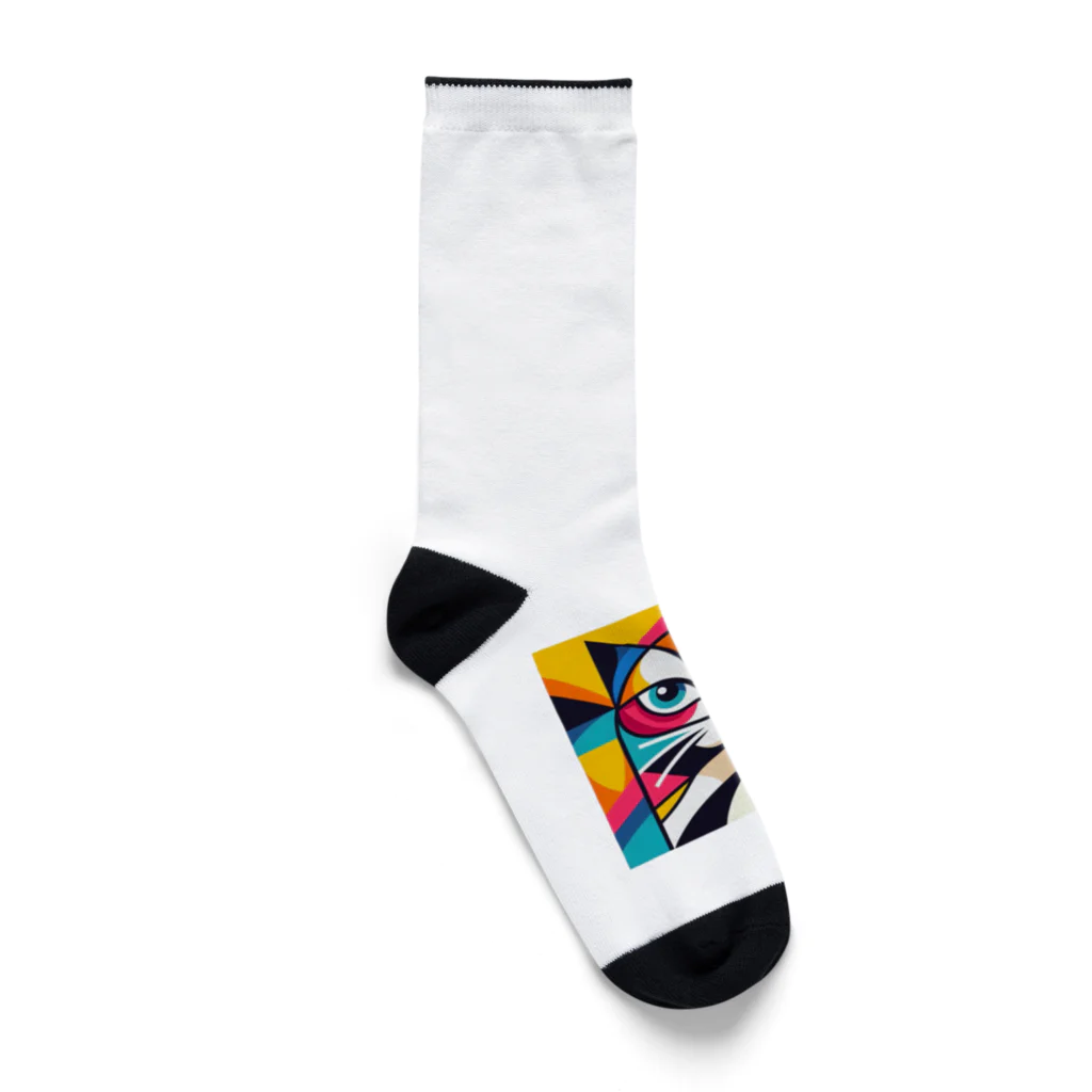 大人かわいい動物の世界のカラフル猫 Socks