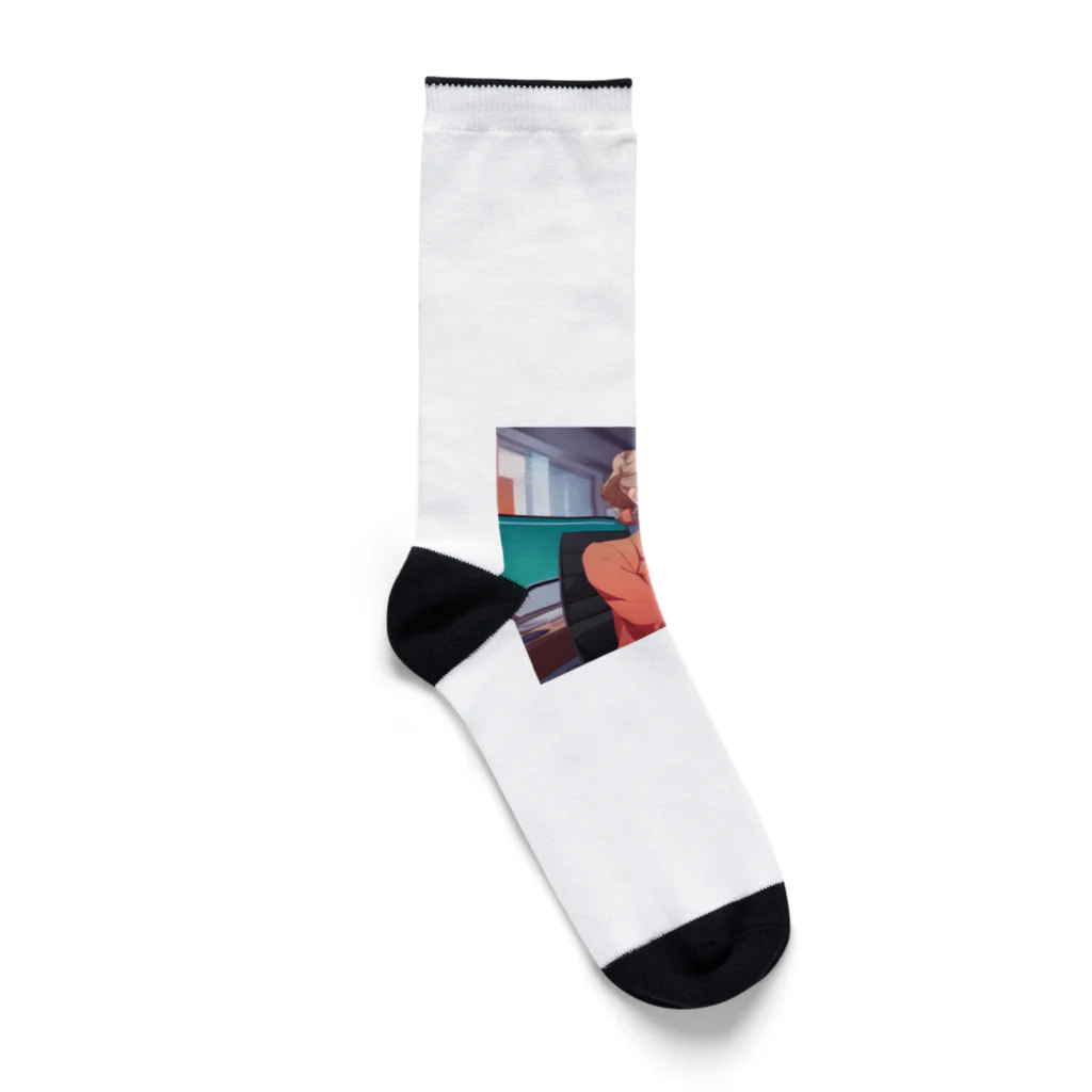 LuLu Shopの新米OLが仕事にだんだん慣れてきた様子！ Socks