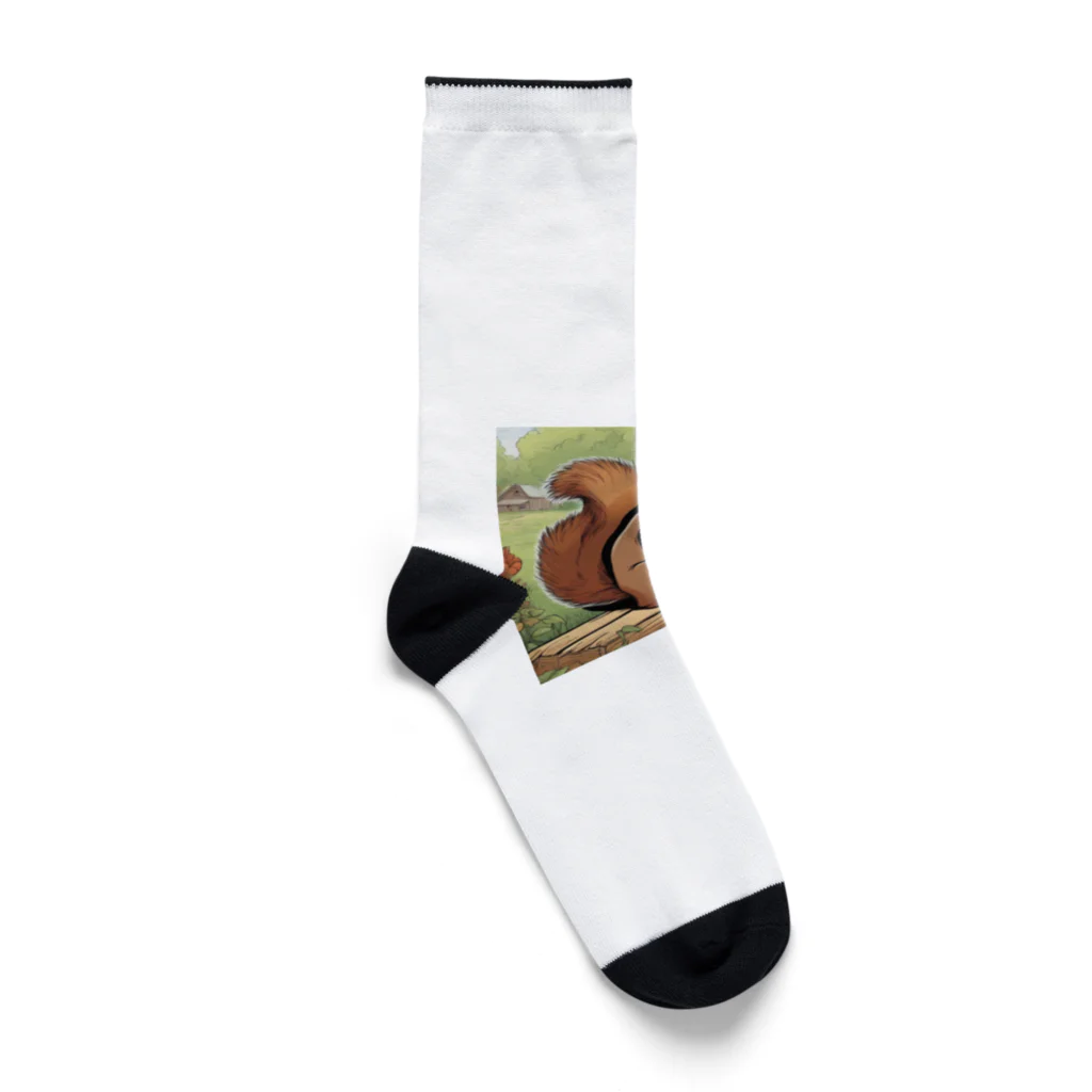 mari0909のユーモアたっぷりの可愛らしいリス Socks