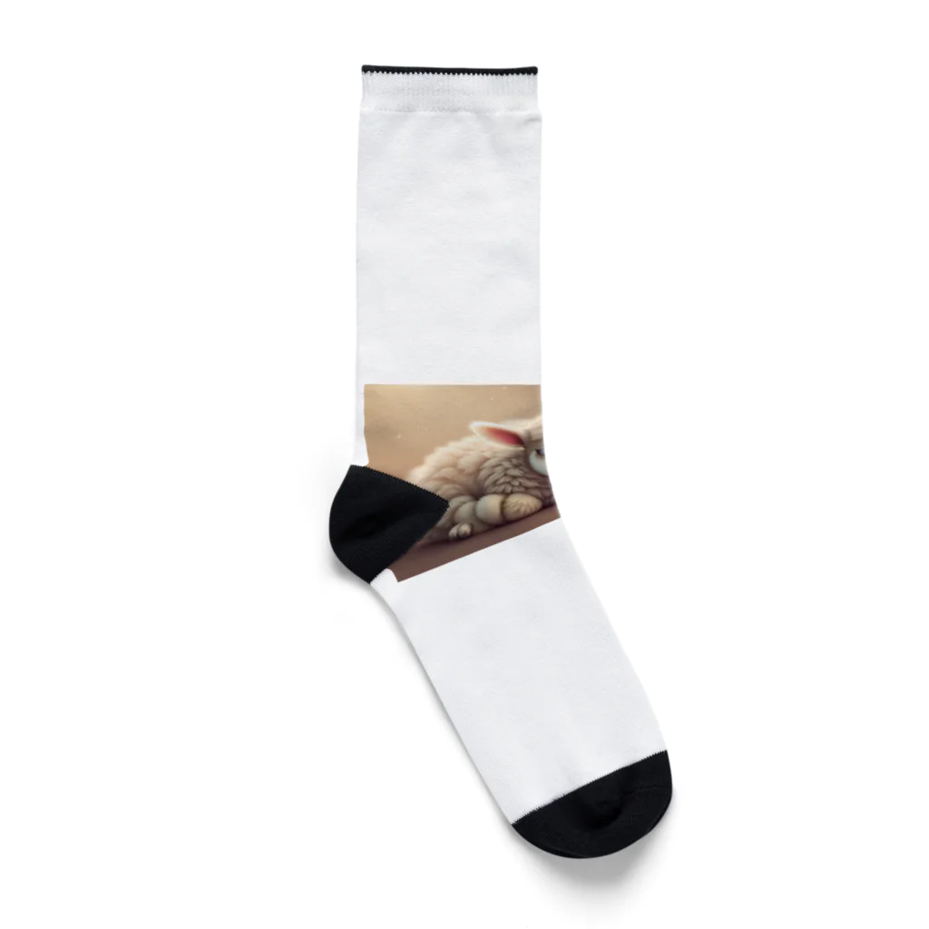 からふるマーケットのおやすみモコリン Socks