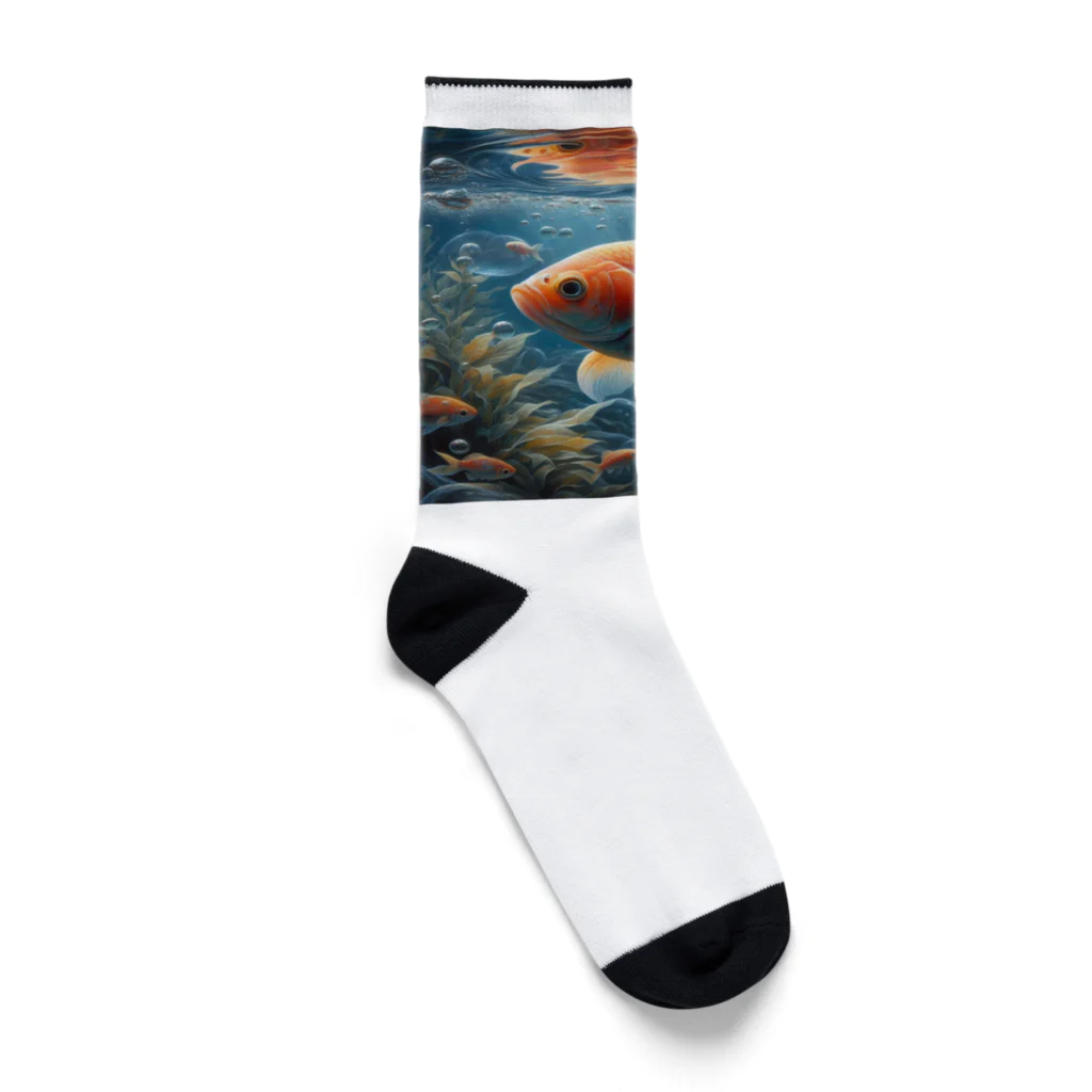 アートフル・メッセンジャーの金運招福金魚様 Socks