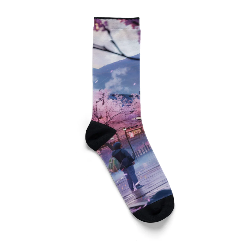 AQUAMETAVERSEの満開の桜を鑑賞する私 アメジスト 2846 Socks