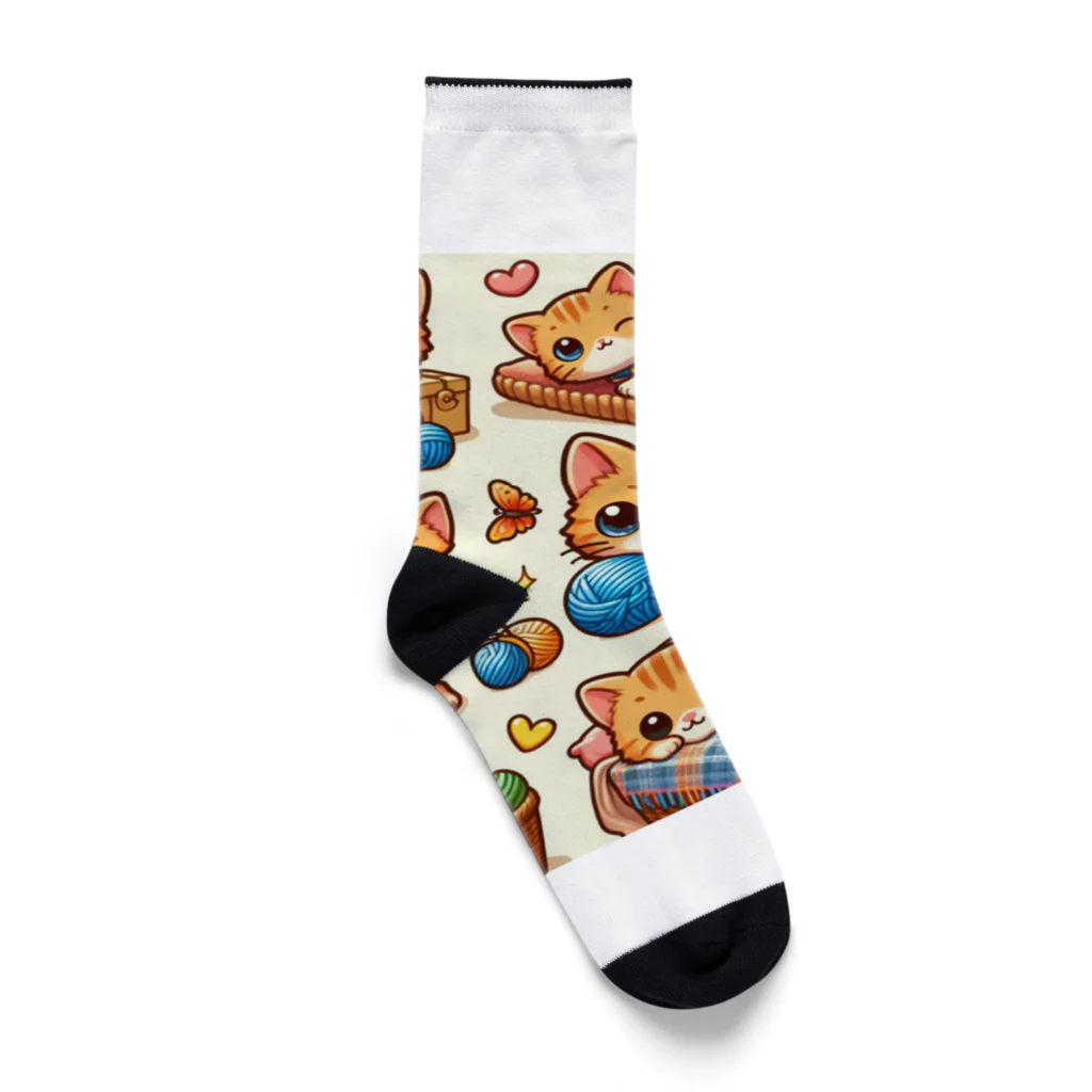 yos-1292583のねこニコばん Socks