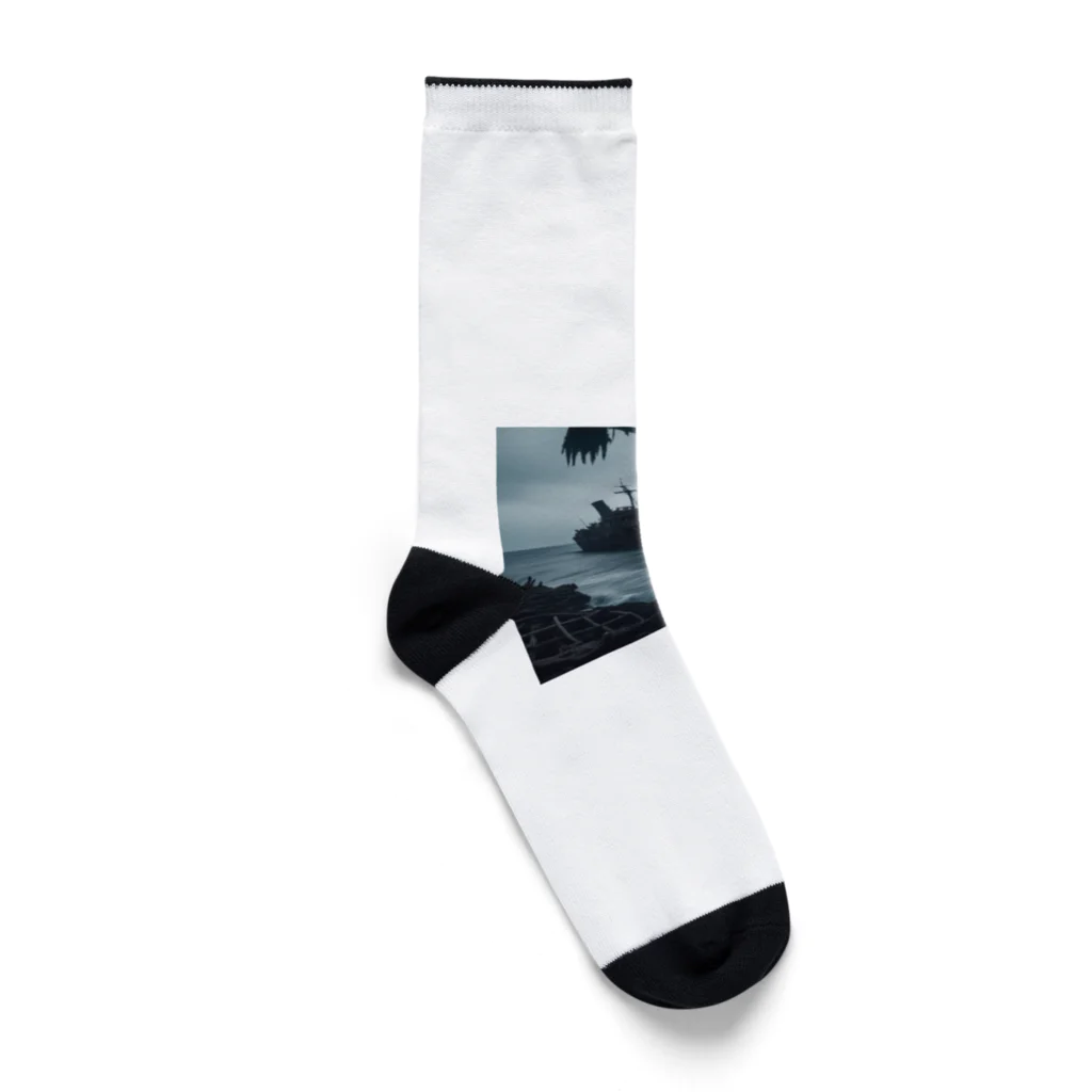 Dark Fの暗黒の海に浮かぶ腐敗した船の墓場 Socks