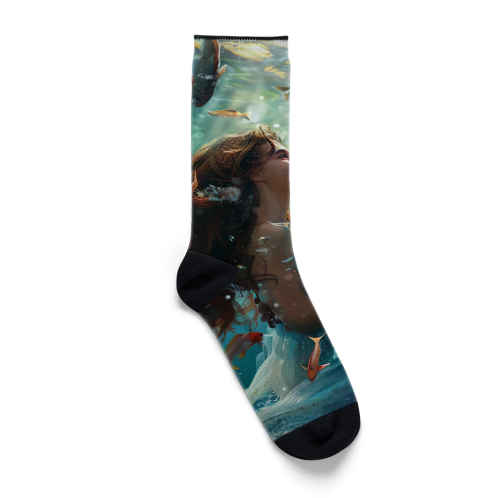 AQUAMETAVERSEの人魚姫と王子の微笑み アメジスト 2846 Socks