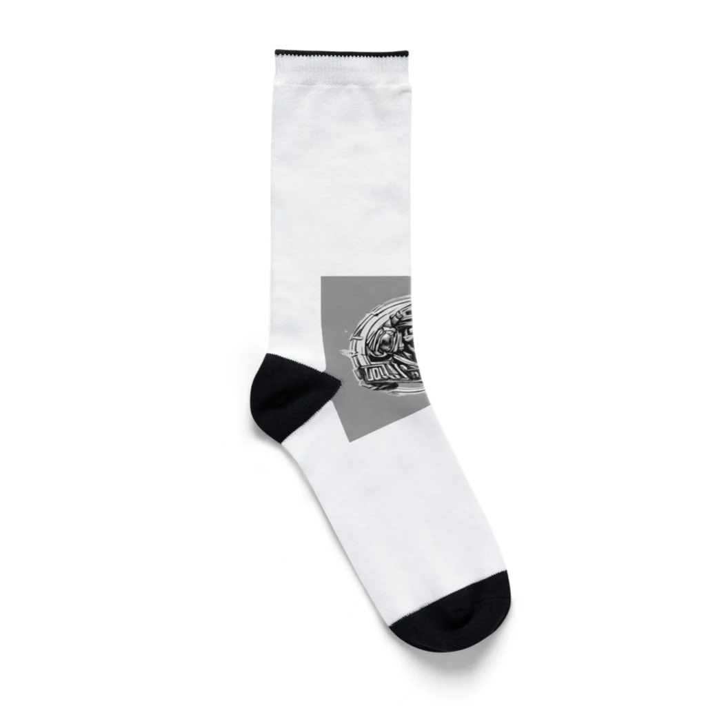 ラムネのドクロのロゴ Socks