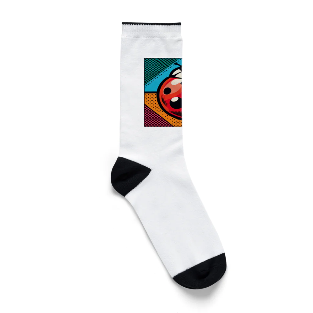 Mushikingのポップなテントウムシ Socks