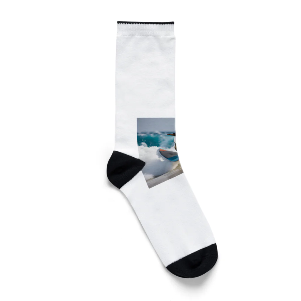 hakumenhonのサーフィンするペンギン Socks