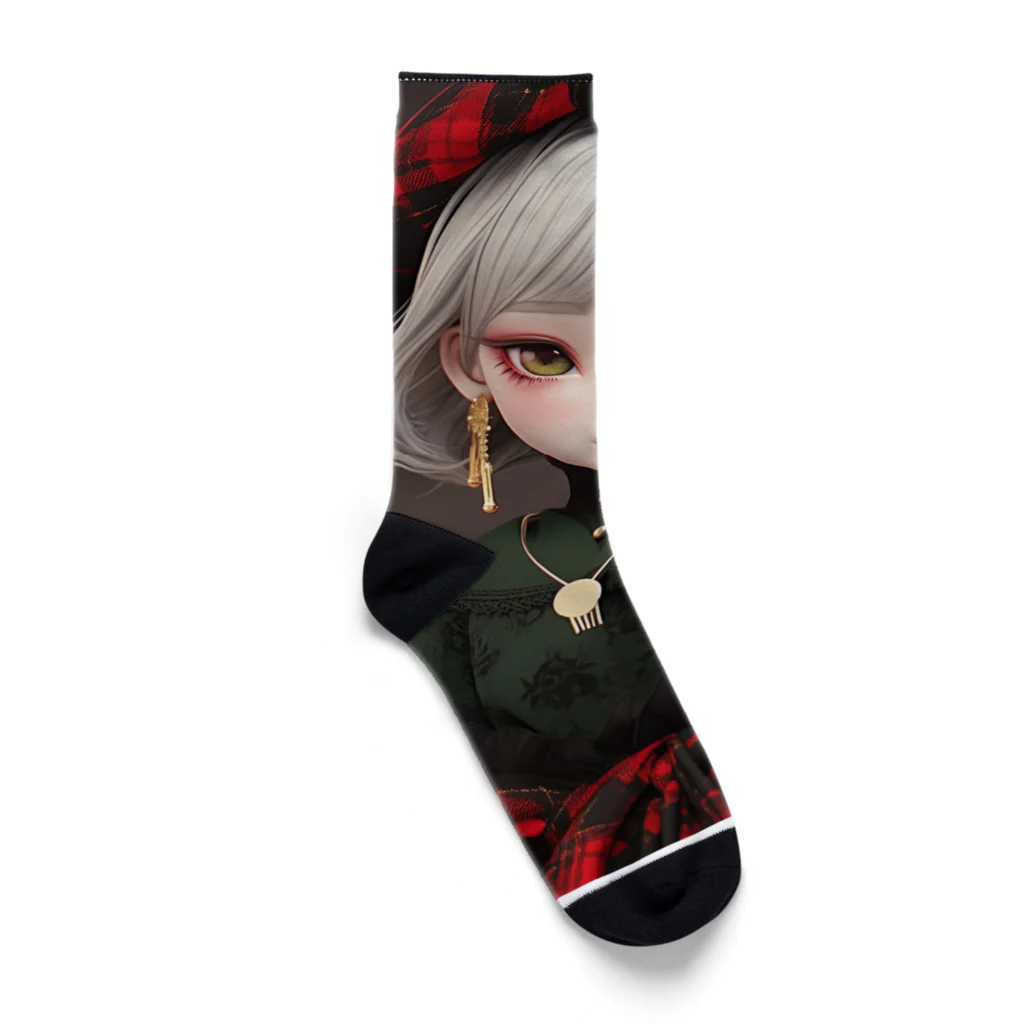 AQUAMETAVERSEのタータンチエクの服を着た少女　なでしこ1478 Socks