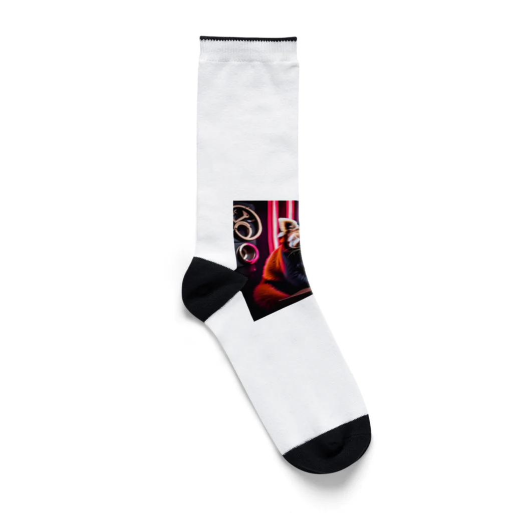 SERIY_SHOPのネオンカラーのレッサーパンダ Socks