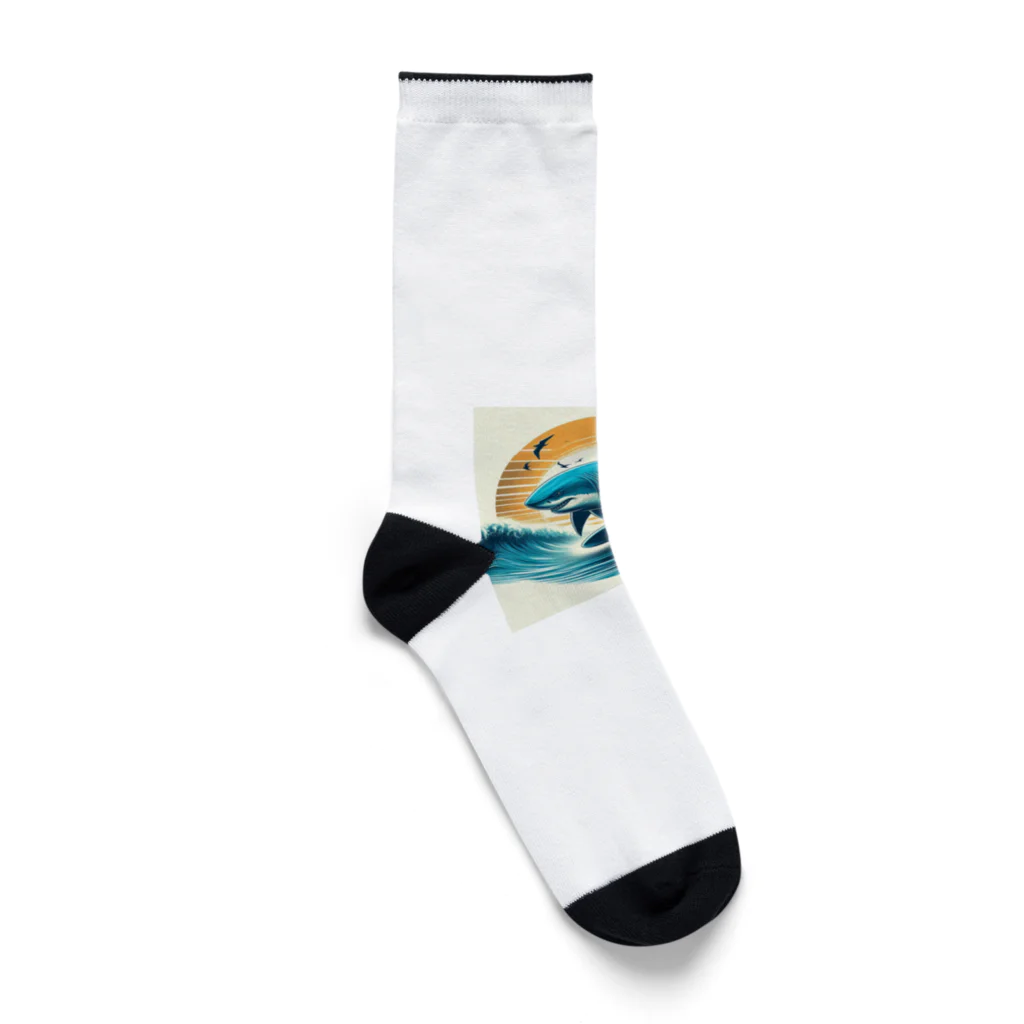 juten8のサメのサーフィン Socks