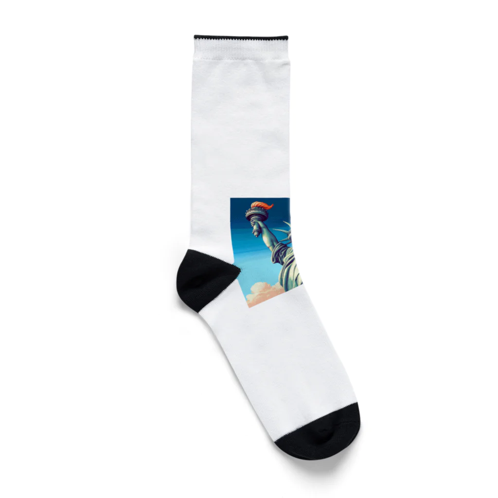 Pixel Art Goodsの自由の女神像（pixel art） Socks