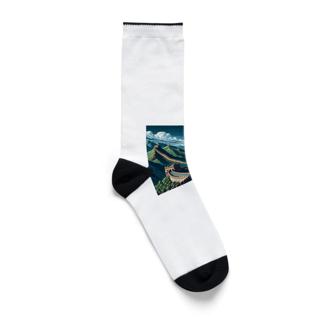 Pixel Art Goodsの万里の長城（pixel art） Socks