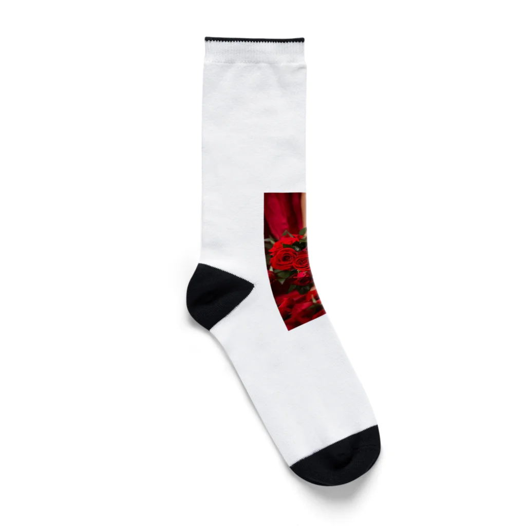 ニゴ猫　shopのred Rose heel  Socks