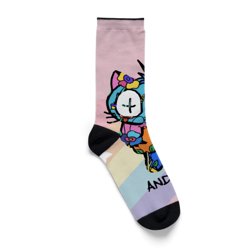 ANDORAの虹色トロピカル Socks