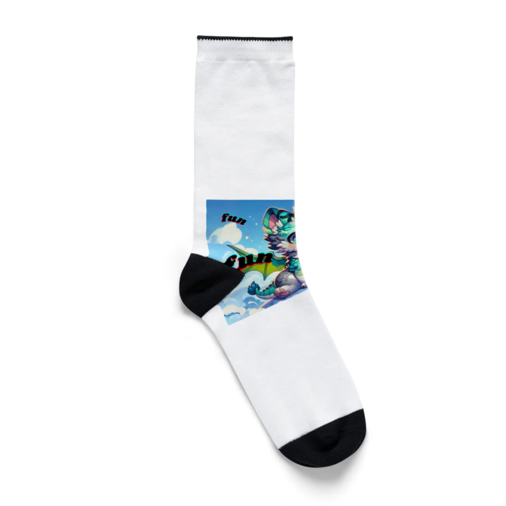 ドラにゃん🐾のグリーンドラニャン  Socks