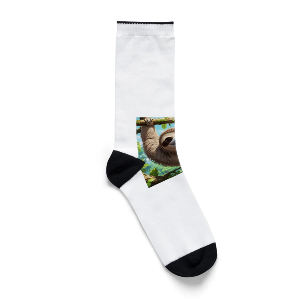 Kikimimiネコのもふもふナマケモノ Socks