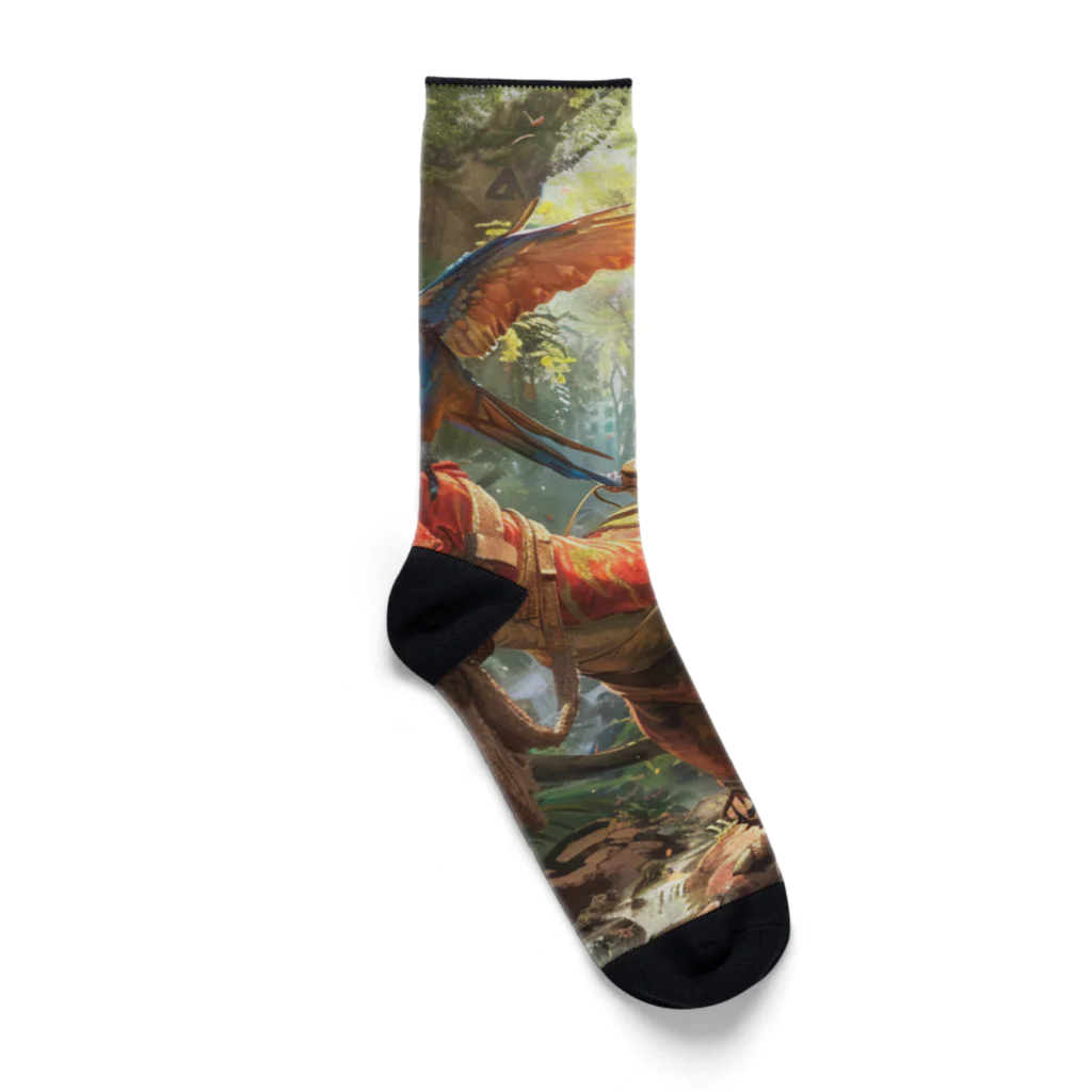 AQUAMETAVERSEの恐竜に乗ってジヤングル探険　なでしこ1478 Socks