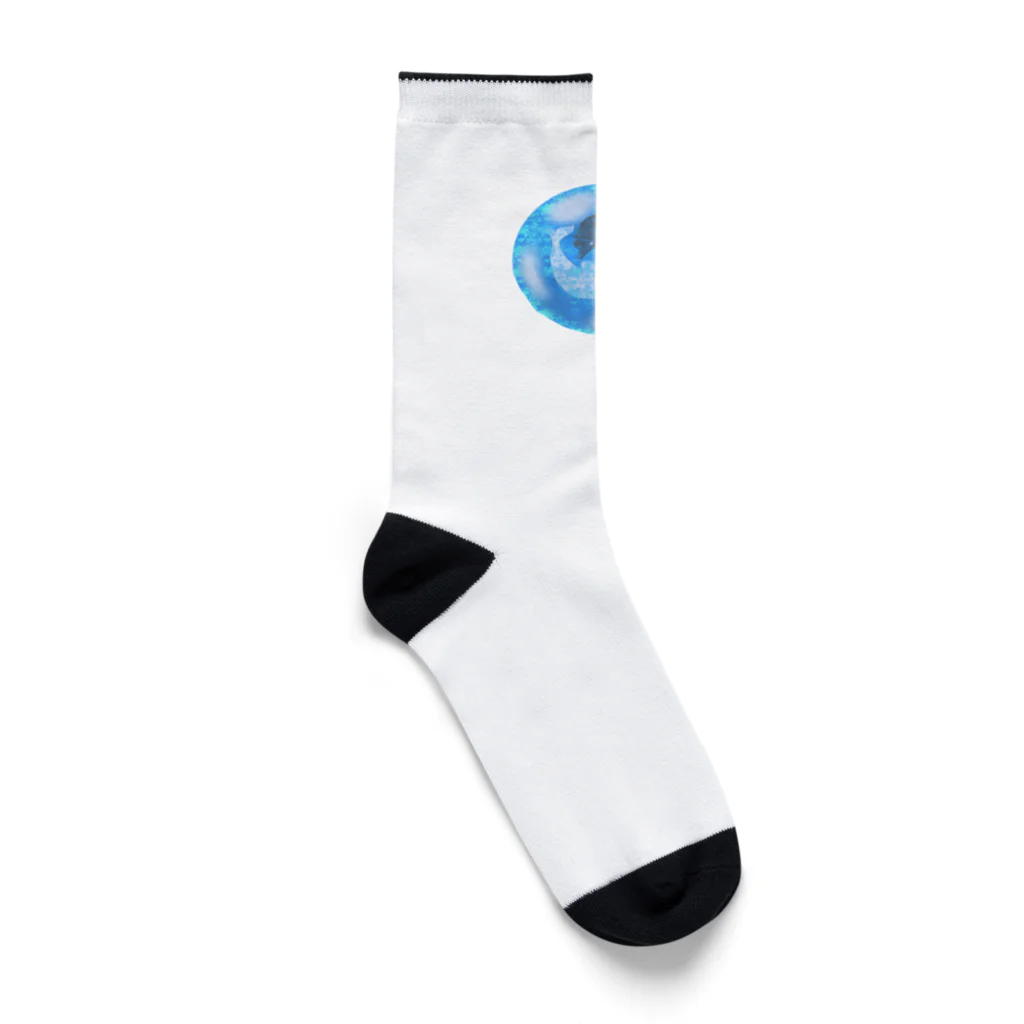 aqua_bioの太陰大極イルカの宝石 Socks