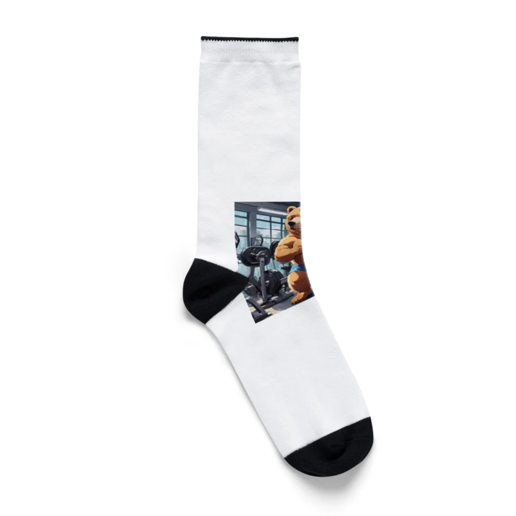 noBuのジムでエクササイズをしている熊 Socks