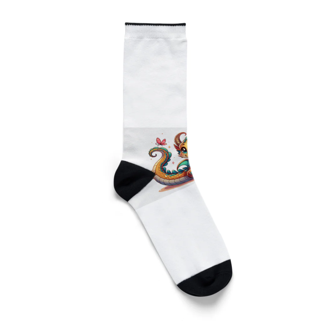 Jonnybanbanの可愛らしい龍の男の子 Socks