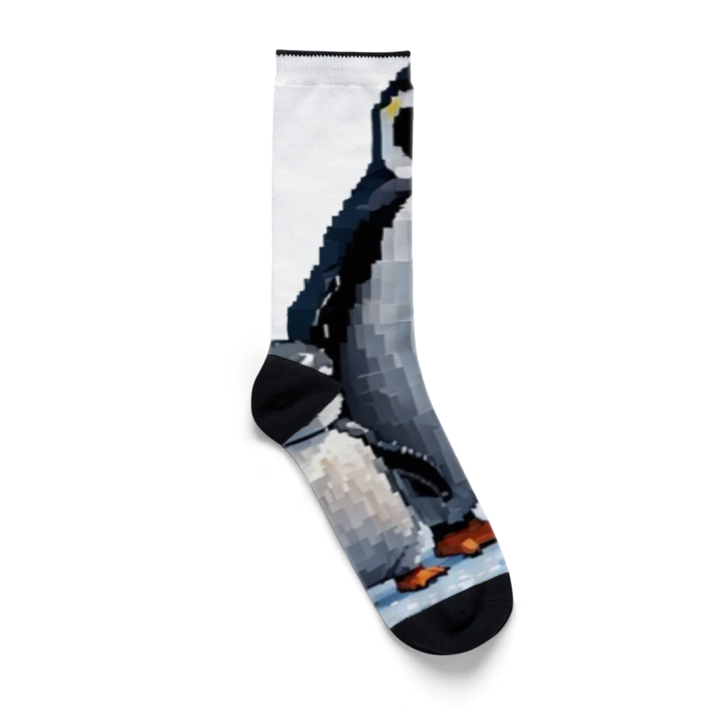 アニマルアートのペンギンの親子 Socks