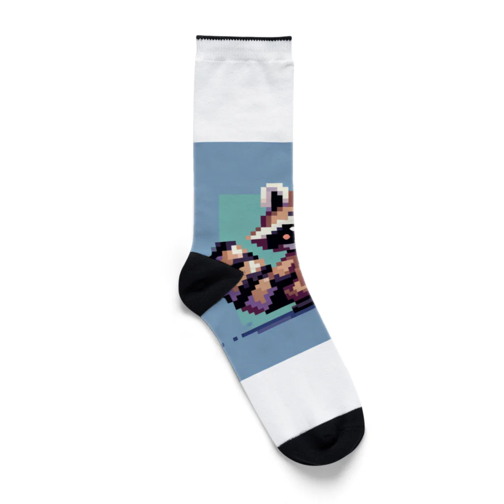 himajinseijin01のドット絵アライグマちゃんTシャツサイズ Socks