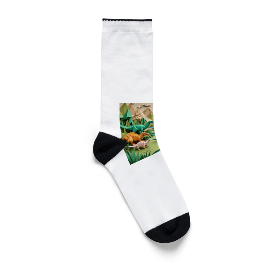 OTIRUBUTUBUTUの折り紙でザウルス Socks