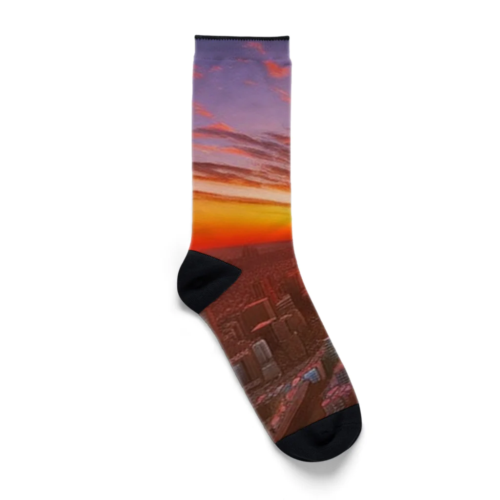 Rパンダ屋の「都会風景」グッズ Socks