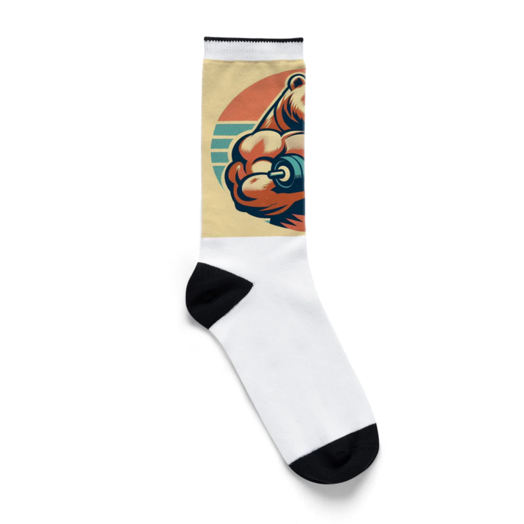 yuu_hi_tのマッチョくま筋トレデザイングッズ Socks