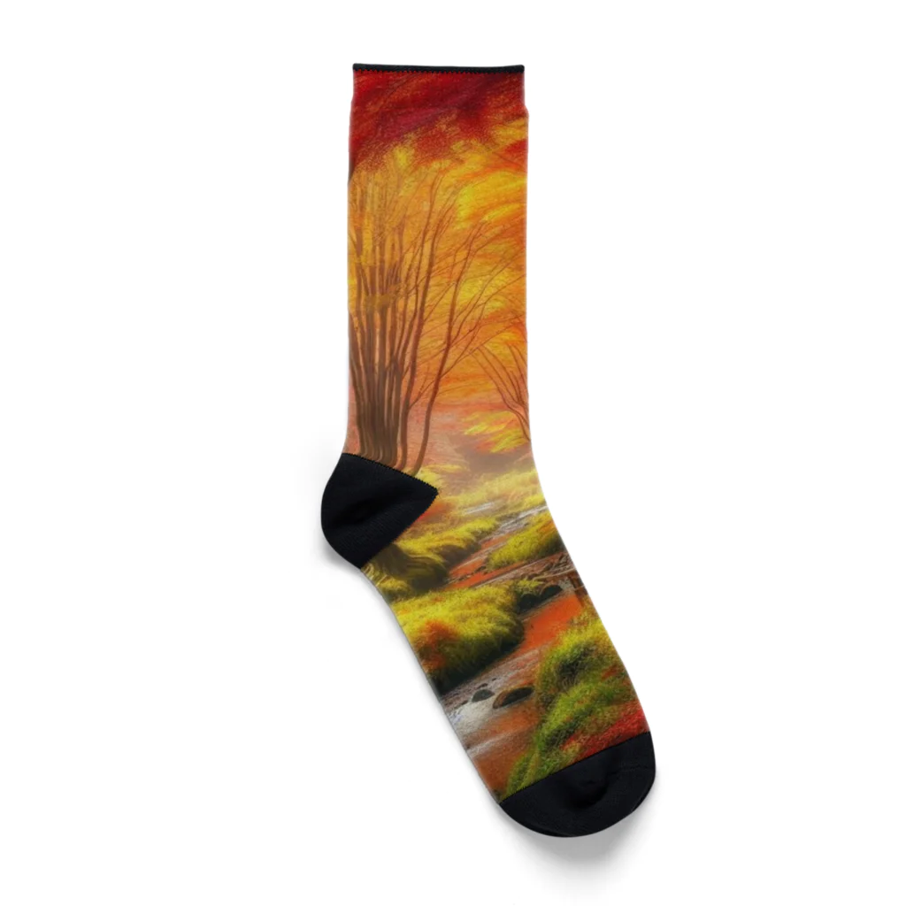Rパンダ屋の「秋風景グッズ」 Socks