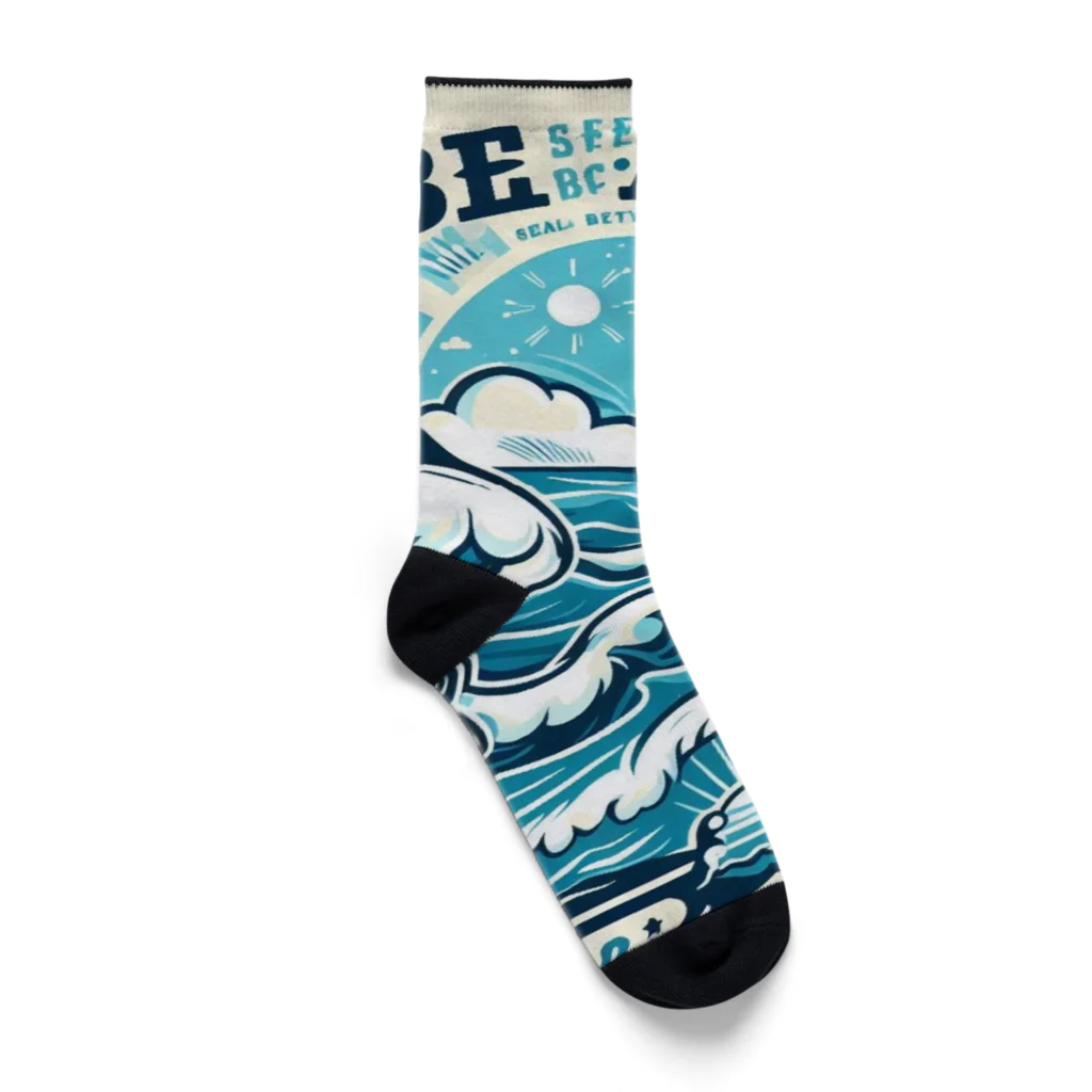 nijinosatoの青い海 Socks