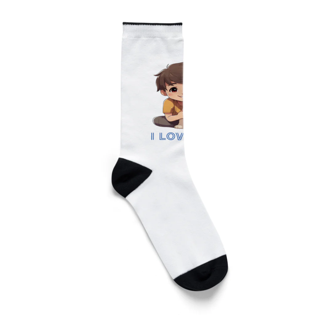 AwagoModeのI LOVE YOU(Dog&Boy) (39) Socks