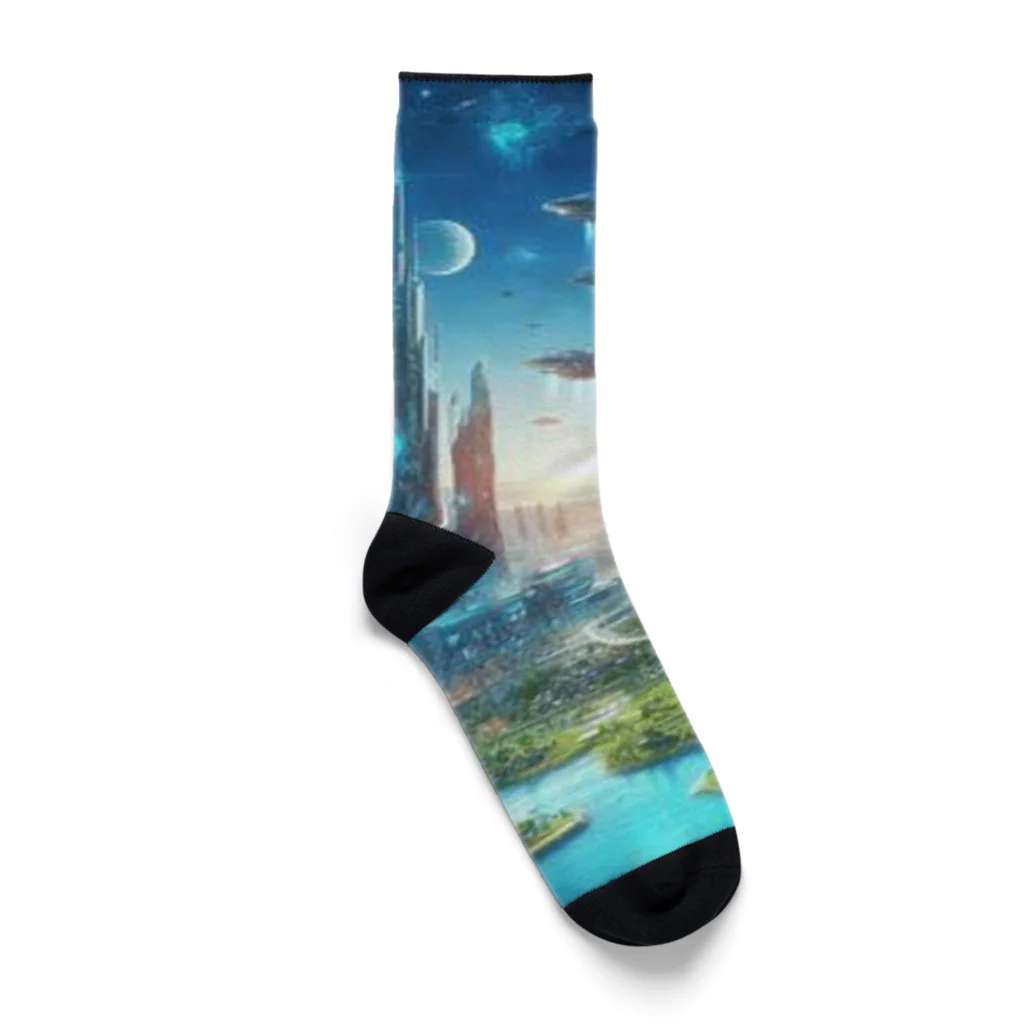 Rパンダ屋の「近未来風景グッズ」 Socks