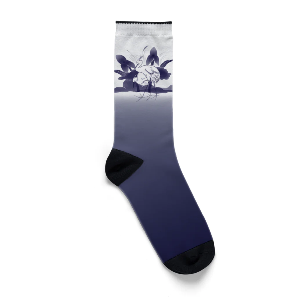 御影石の澤瀉白鷺【おもだかしらさぎ】 Socks