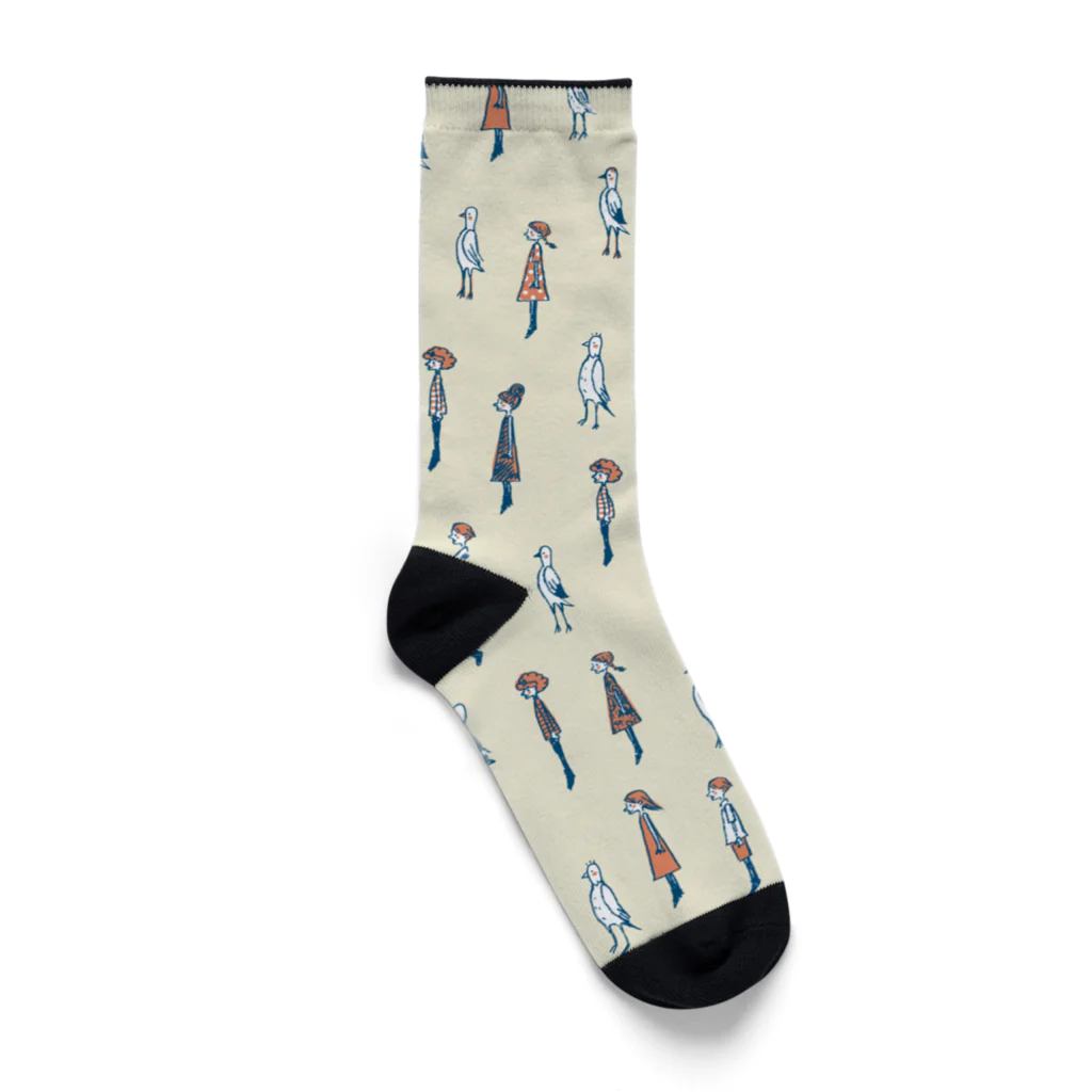 てら ねこグッズのI WISH I WERE A BIRD.アイボリー Socks