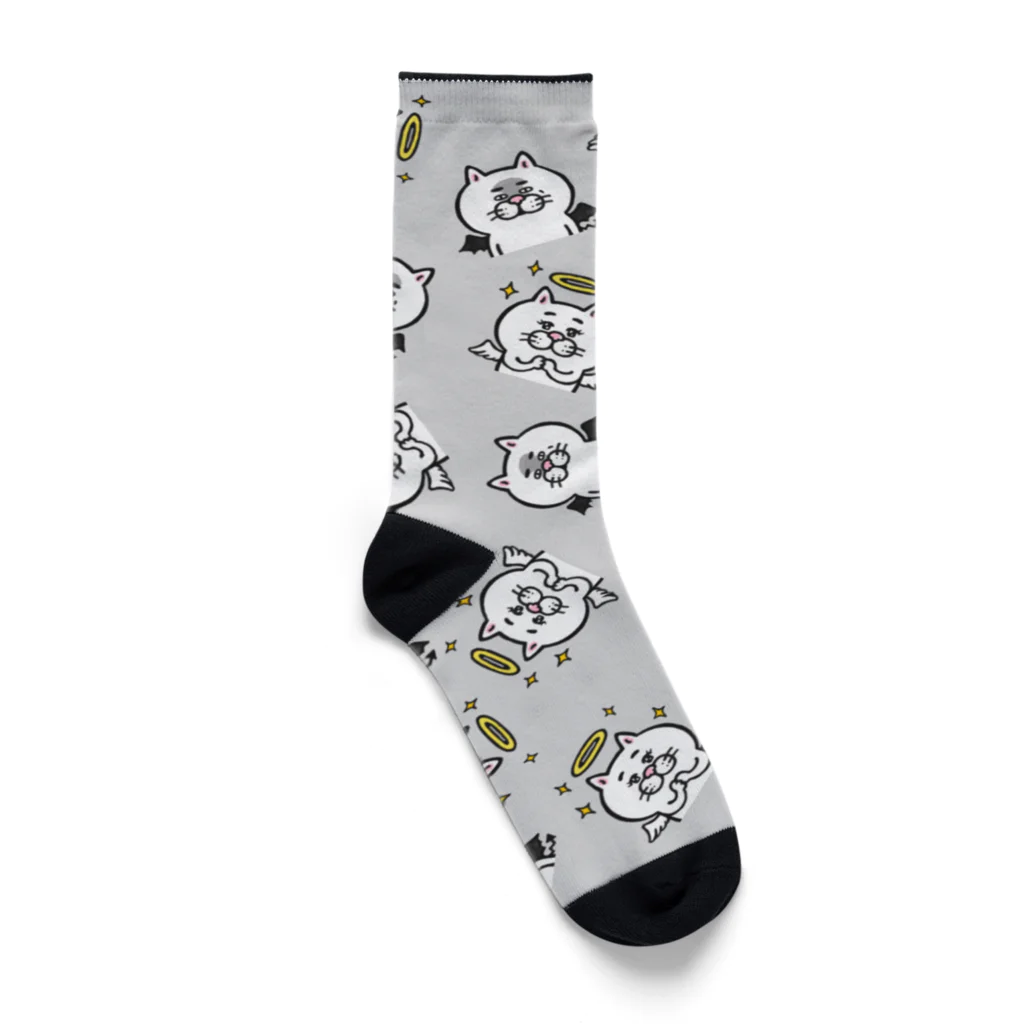 目つきの悪い猫＠いけやけいの天使と悪魔 Socks