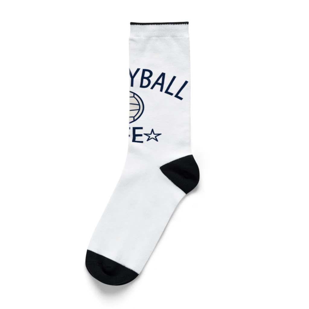 sports_tower スポーツタワーのバレーボール(volleyball)アイテム・デザイン・チームTシャツ・クラブTシャツ・排球・はいきゅう・得点・ボール・選手・ポジション・部活・スポーツ・シンプル・かっこいい・かわいい・チームワーク Socks