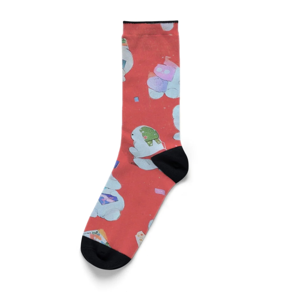 ひとつめくらぶのにこにこ靴下 Socks