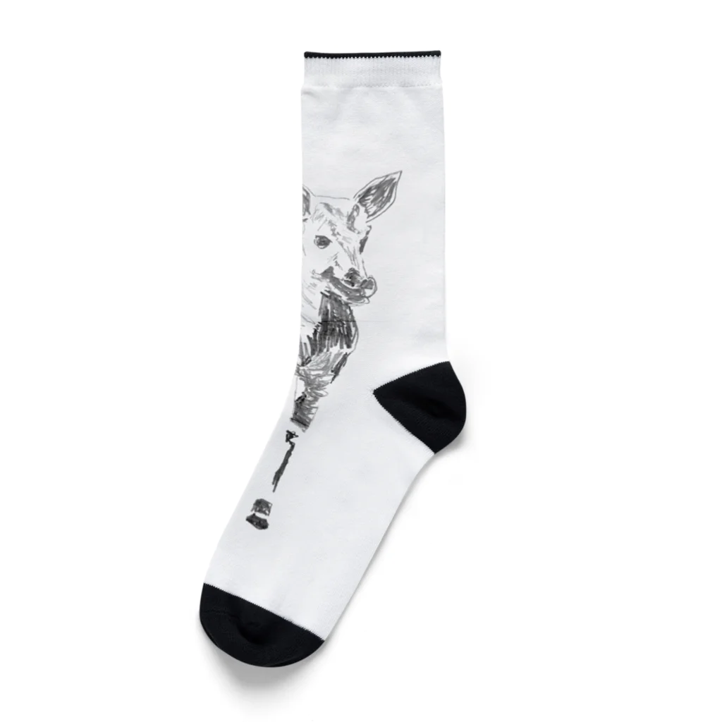 52お餅のオカピ Socks