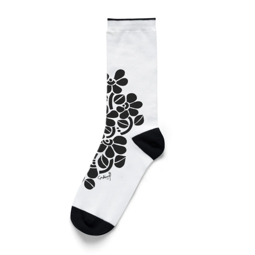 snow moonのFlowers (BK) Socks