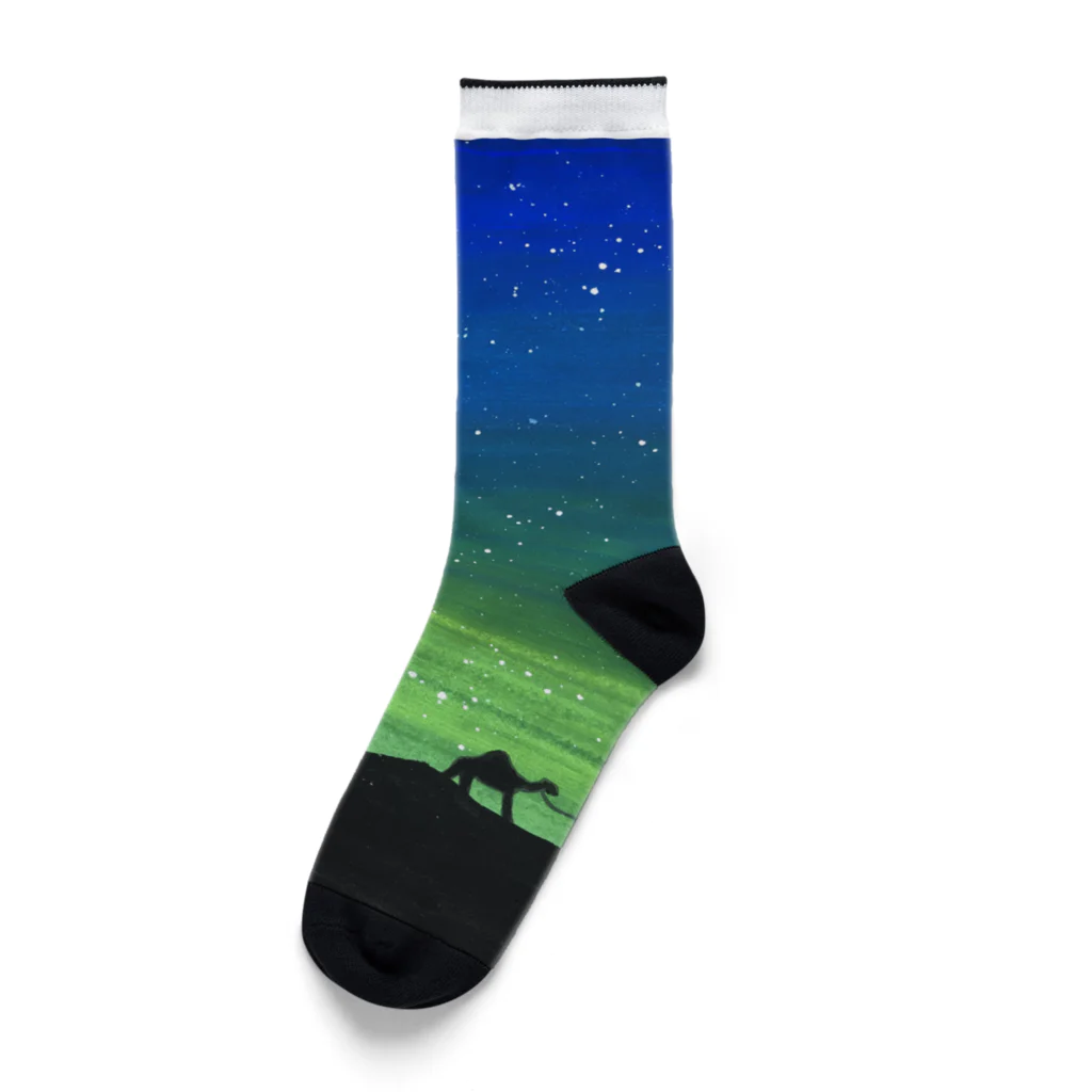 エジプトの写真入り&オリジナルアートグッズの星空のピラミッドの彼方 Socks