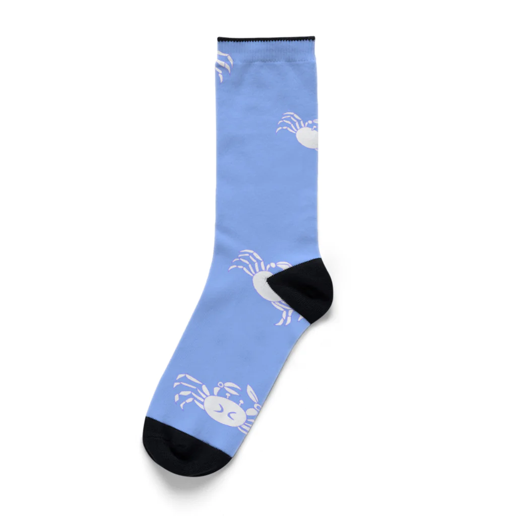 サトシノベンバーの薄水色麻地蟹文浴衣：家康公愛用 Socks