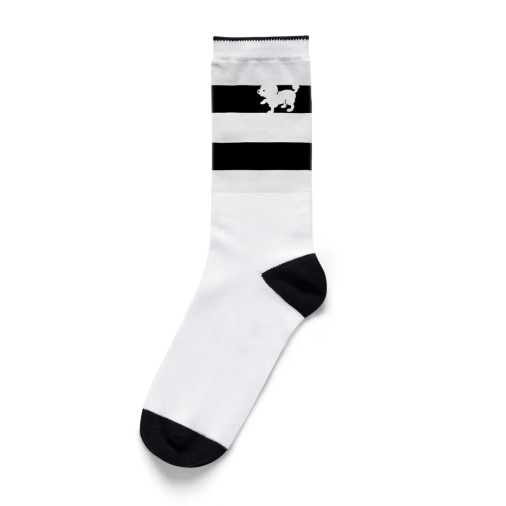 Raccoのmimi　２ライン　black Socks