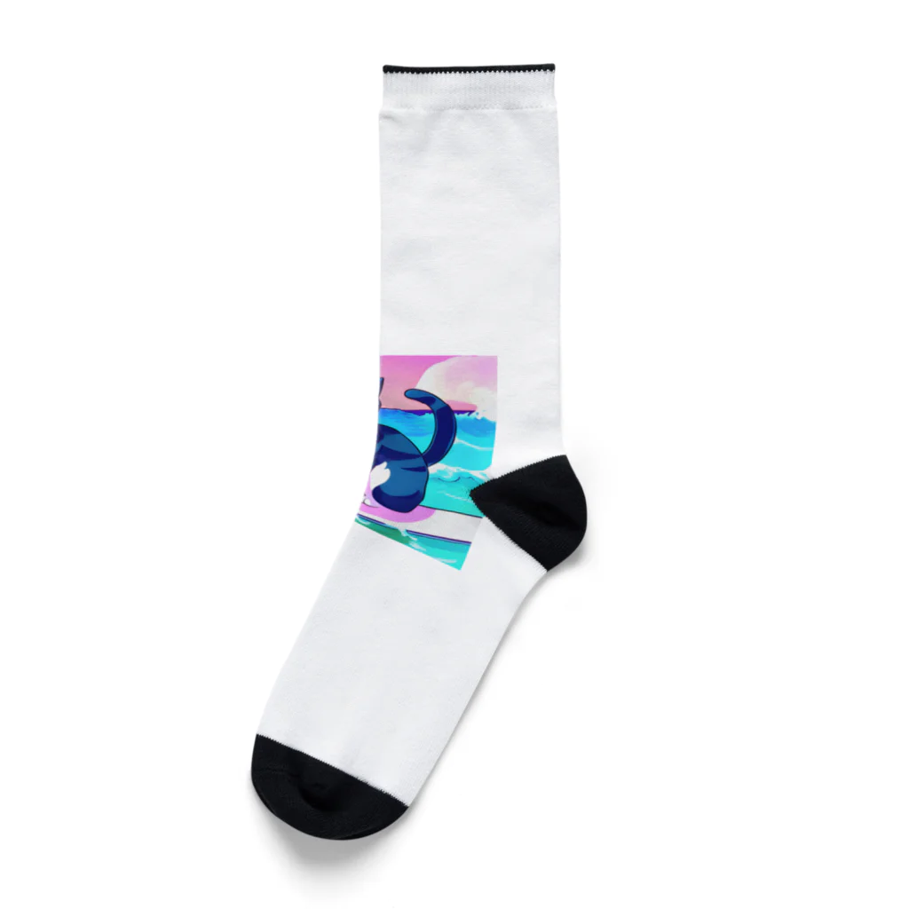 たかみーショップのサーフィンネコ Socks