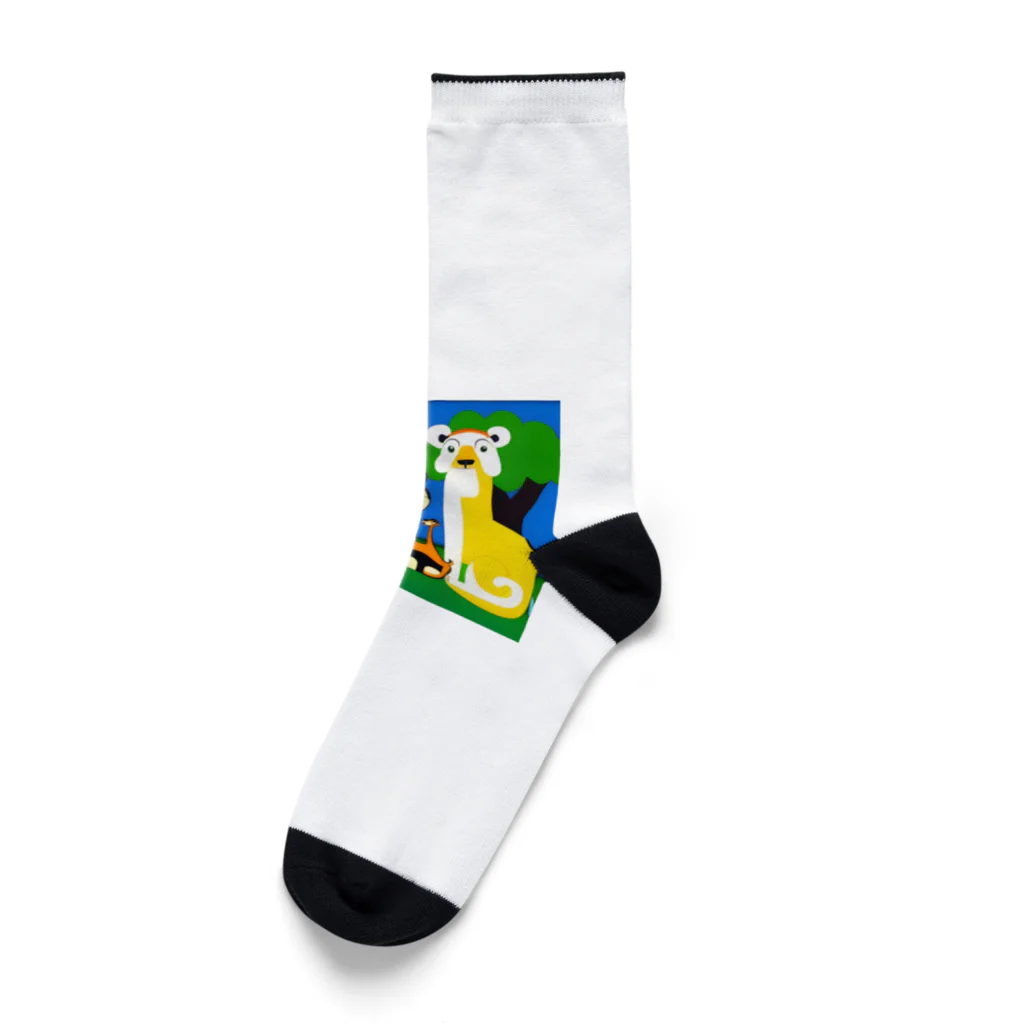 にゃんこショップのレインボーアニマル Socks