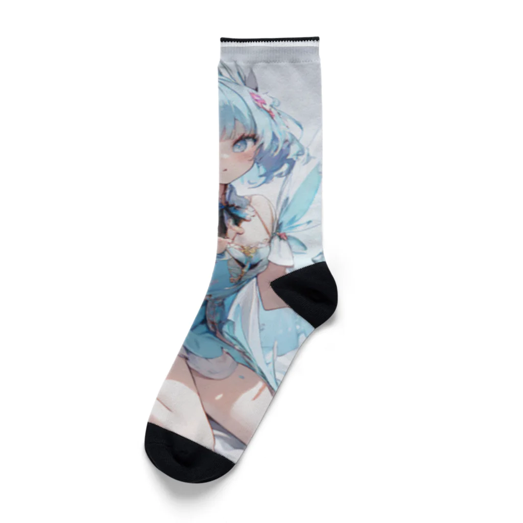 ロイ@イラストレーターHEXANFT販売美麗イラスト描きますの氷の妖精 Socks