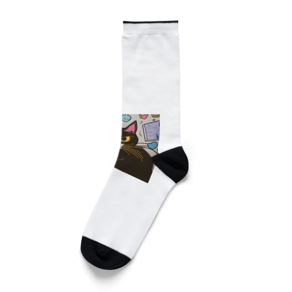  🌸 はにゃんshop 🌸の🌟 はにゃん一号店くろねこ 🌟 Socks