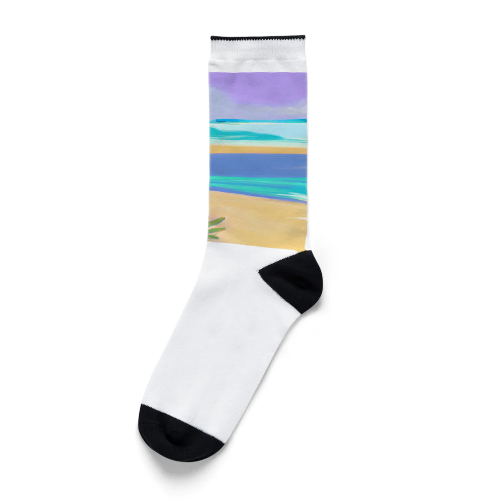 Kyu-ri-no-fujinの海と砂浜 Socks