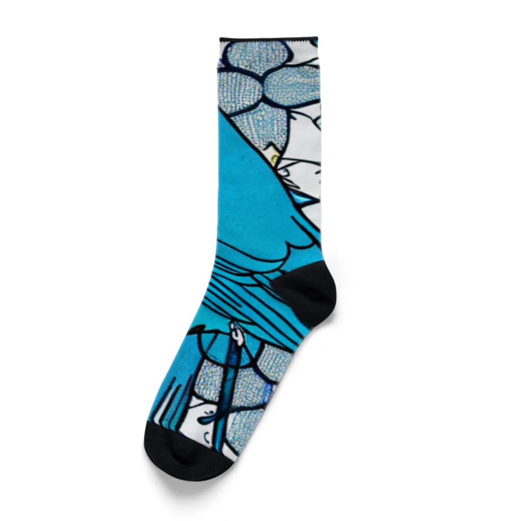 kuri_AMERICANの幸せの青い鳥 Socks